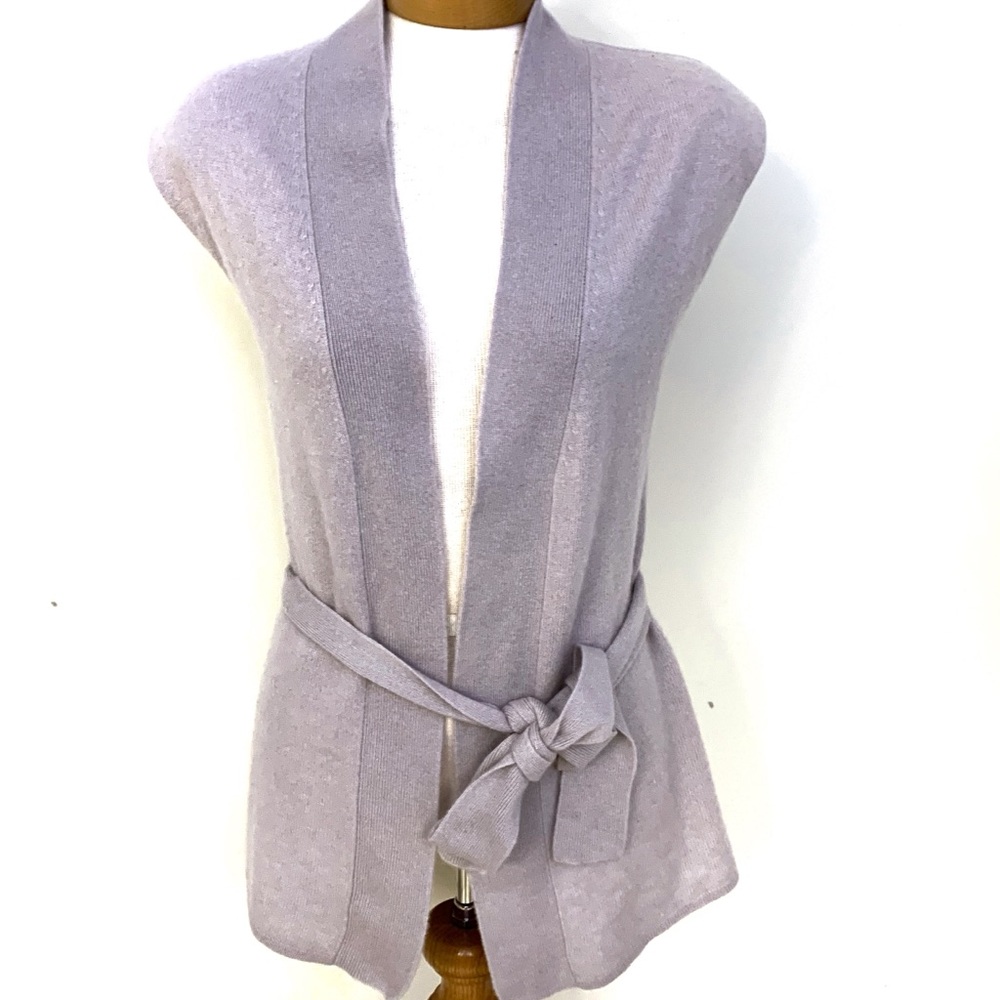 Teenflo Soft Cashmere Lavender Belted Sweater Vest
